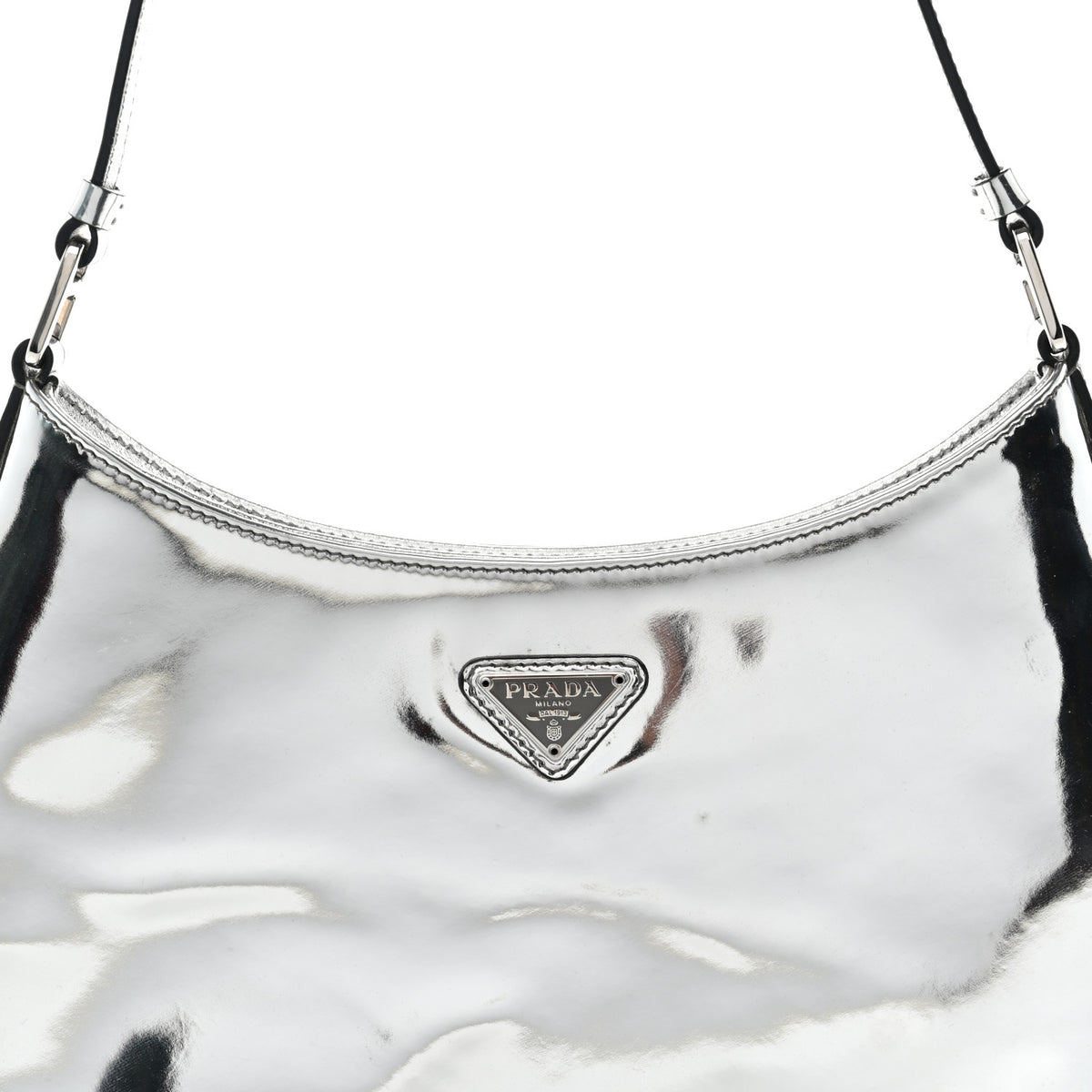 Prada Spazzolato Cleo Shoulder Bag Argento 7 of 9