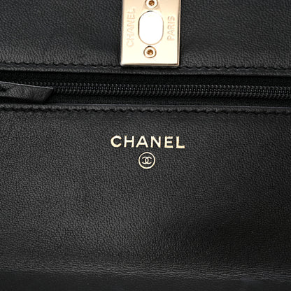 Chanel Lambskin Quilted Trendy CC Wallet On Chain WOC Black 6 of 13