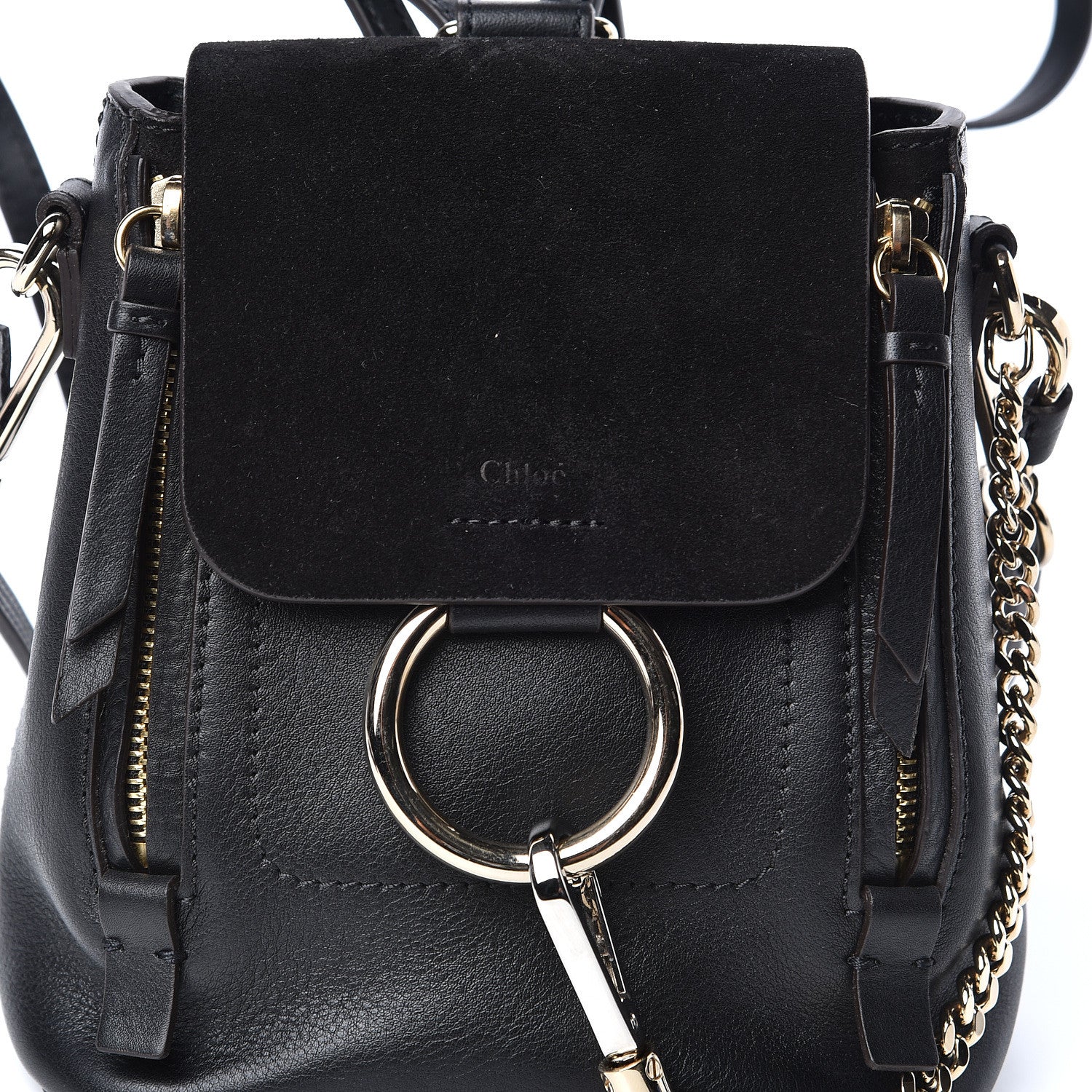 Chloe Suede Calfskin Mini Faye Backpack Black 10 of 10