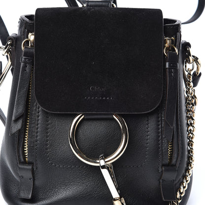 Chloe Suede Calfskin Mini Faye Backpack Black 10 of 10