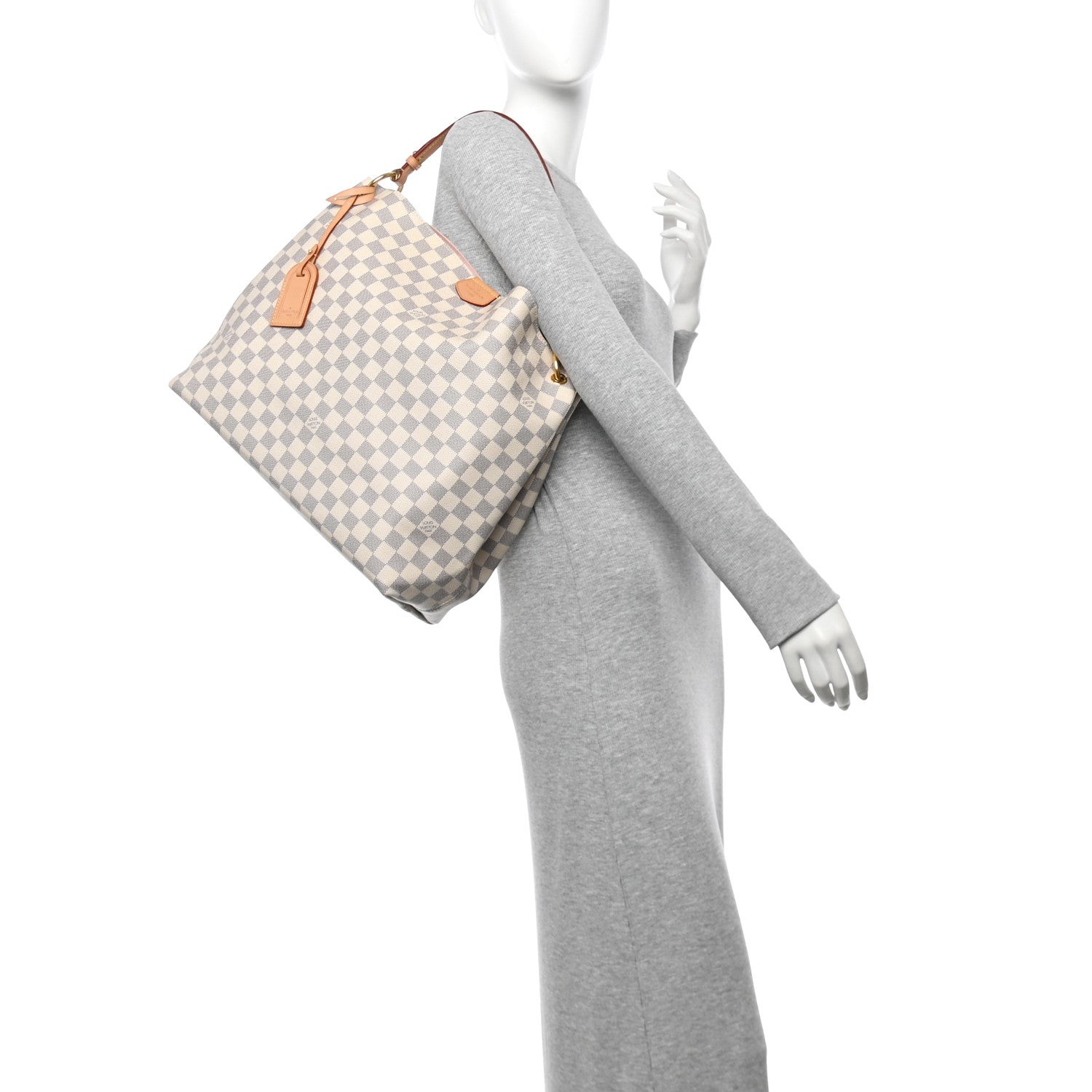 Louis Vuitton Damier Azur Graceful MM Rose Ballerine 2 of 10
