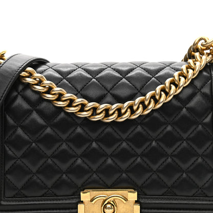 Chanel Lambskin Quilted Medium Boy Flap Black 8 of 15