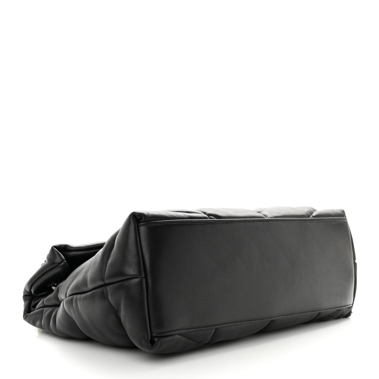 Saint Laurent Lambskin Quilted Medium Loulou Puffer Monogram Chain Satchel Black 4 of 10