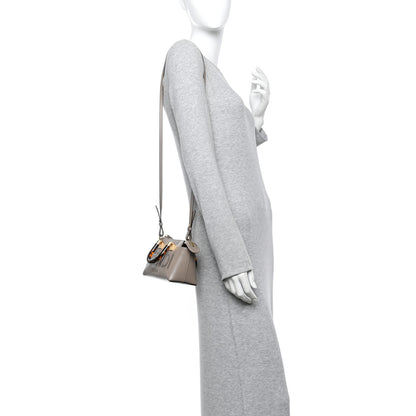 Fendi Vitello King Plexiglass Logo Embossed Mini By The Way Top Handle Boston Bag Tortora 2 of 11
