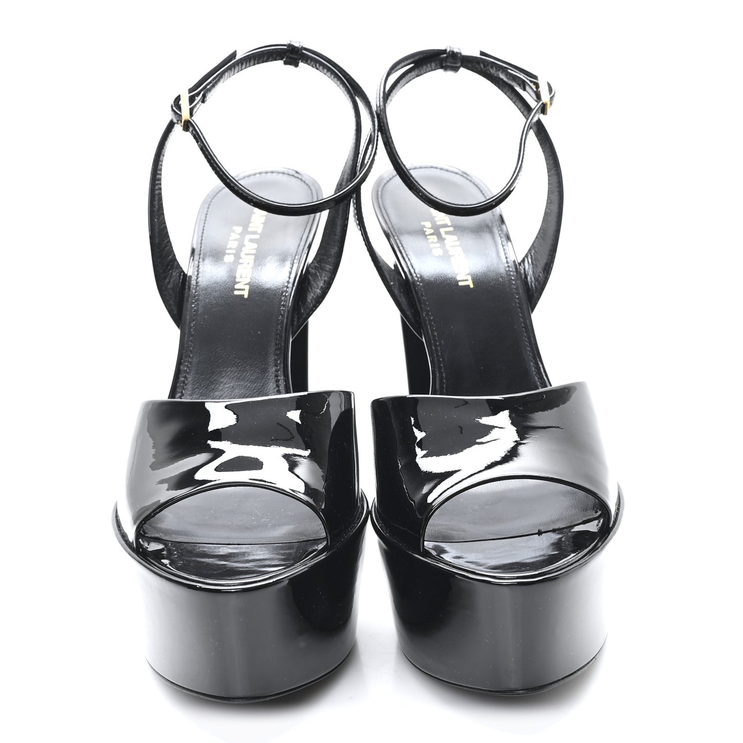 Patent Jodie 95 Platform Sandals 38 Black