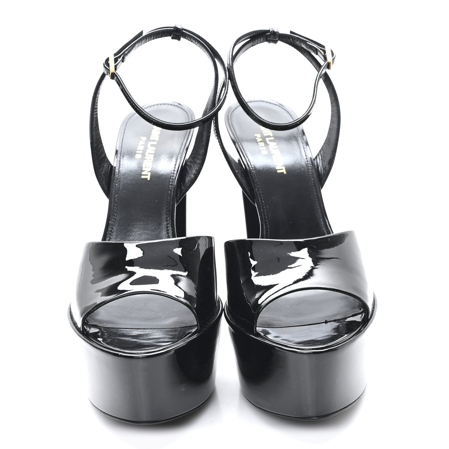 Saint Laurent Patent Jodie 95 Platform Sandals 38 Black 3 of 10