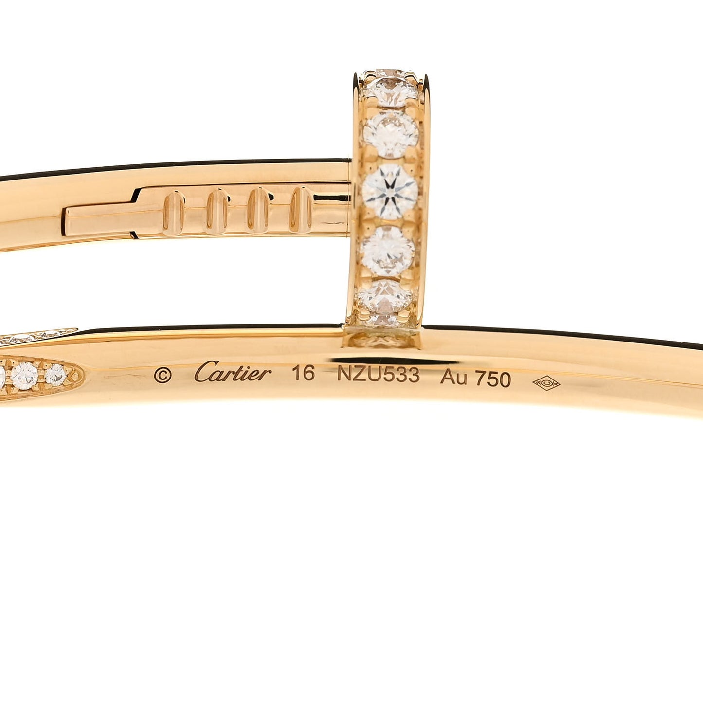 18K Yellow Gold Diamond Juste Un Clou Bracelet 16