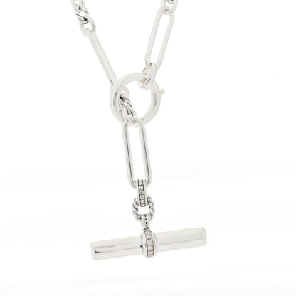 David Yurman Sterling Silver Diamond Lexington Y Chain Necklace 3 of 3