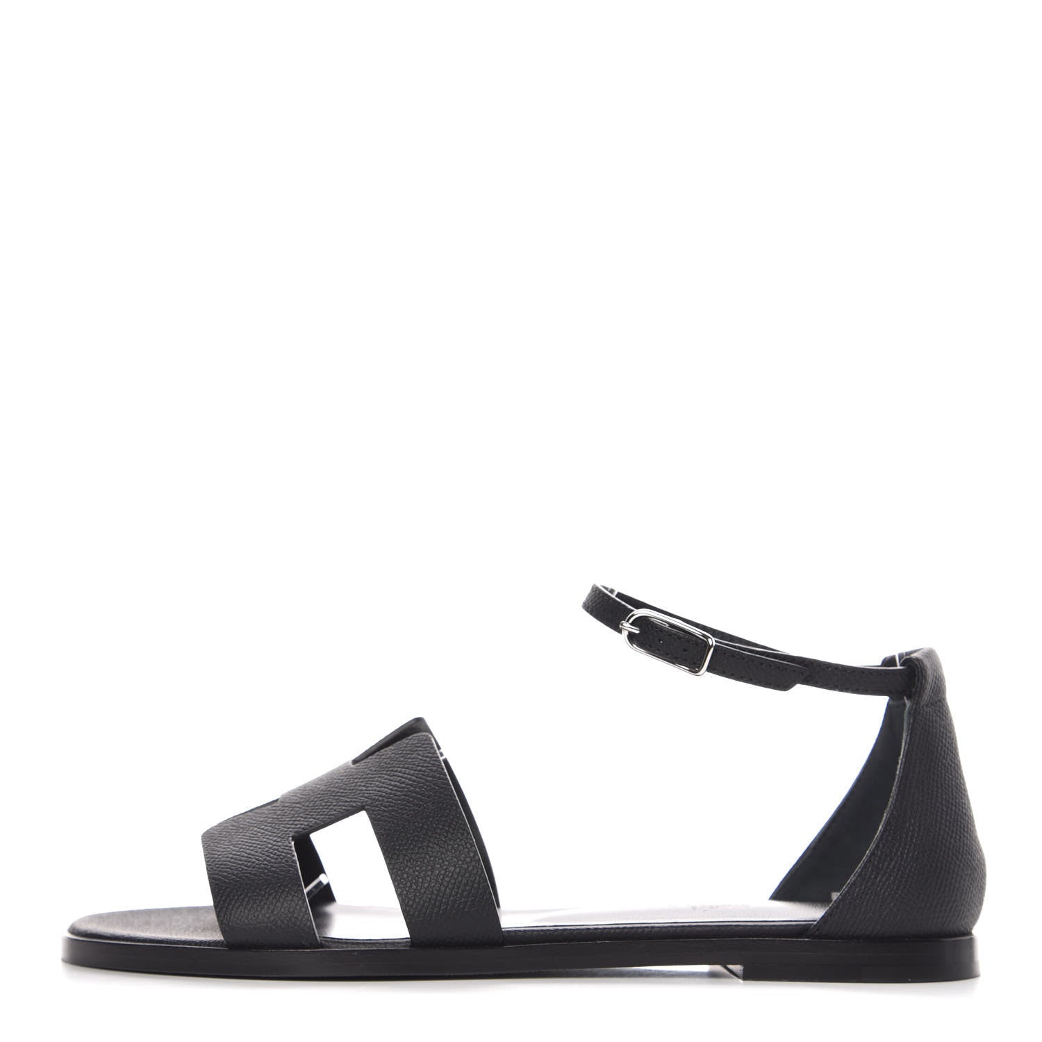 Hermes Epsom Santorini Sandals 37 Black 1 of 9