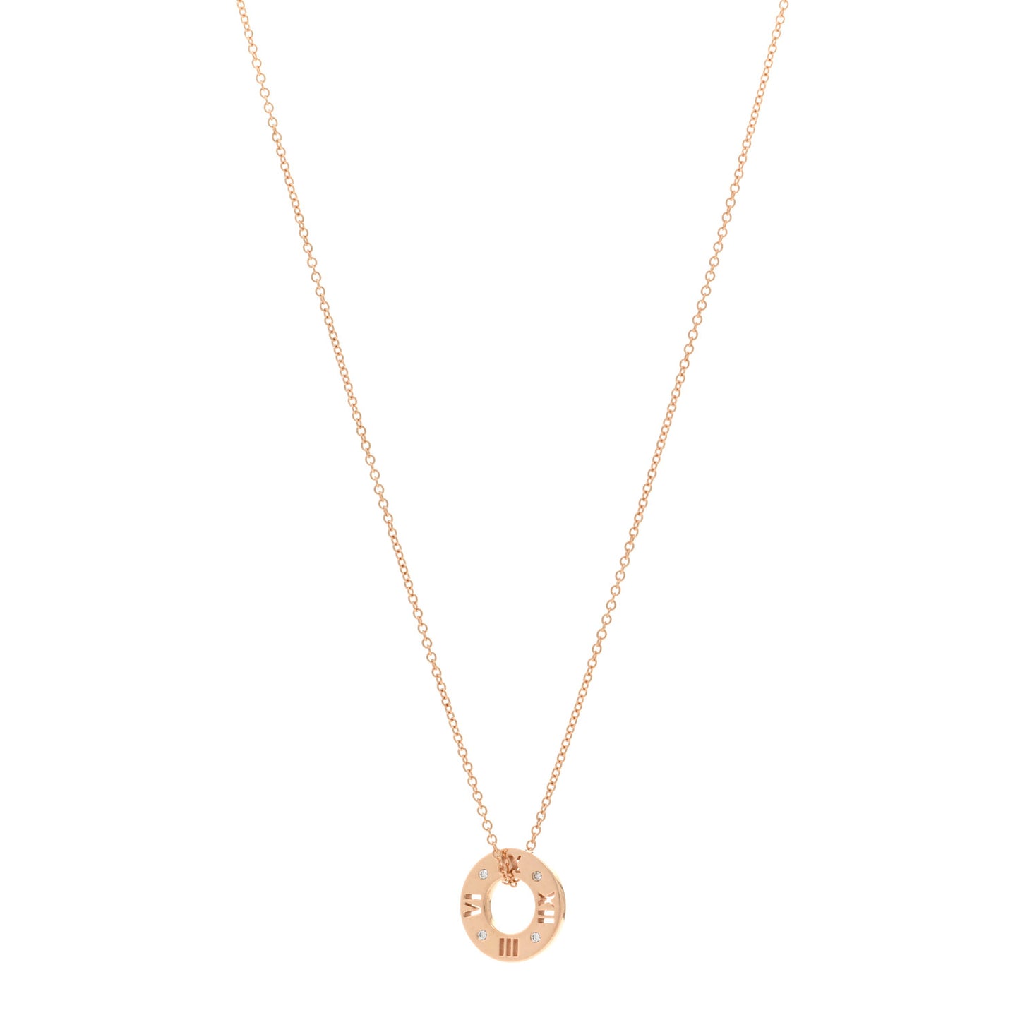 18K Rose Gold Diamond Atlas Pierced Pendant Necklace