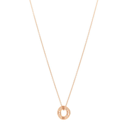 Tiffany 18K Rose Gold Diamond Atlas Pierced Pendant Necklace 1 of 4