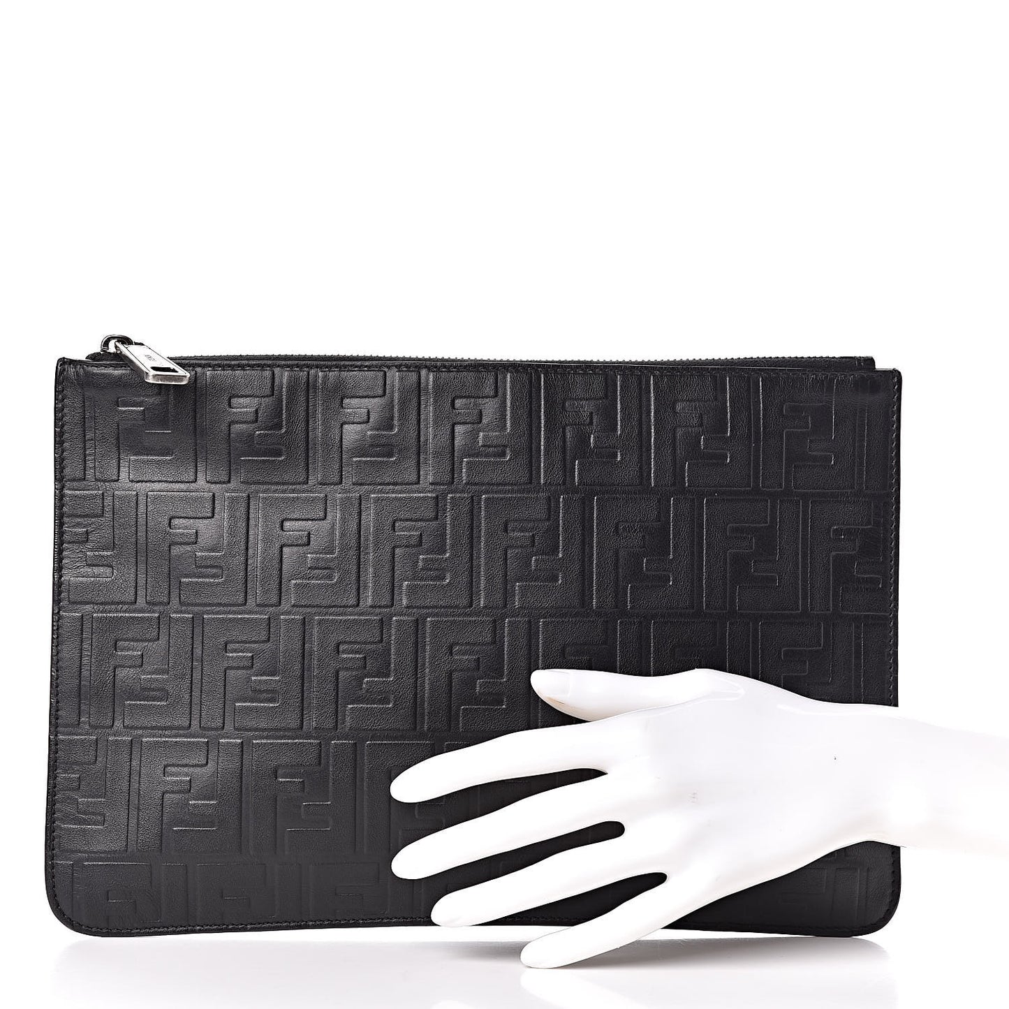 Vitello Grace FF 1974 Embossed Pouch Black