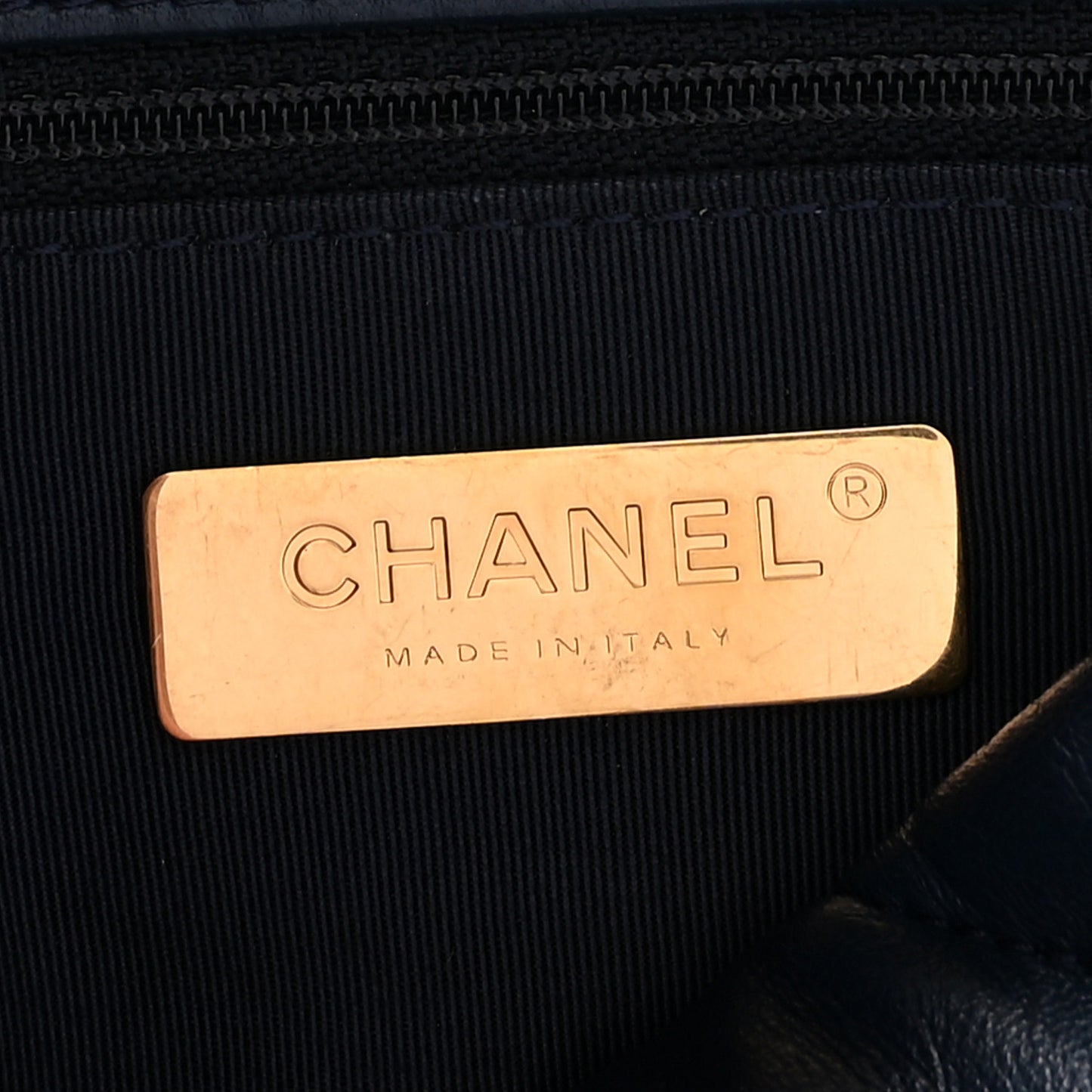 Goatskin Quilted Medium Chanel 19 Flap Navy Blue