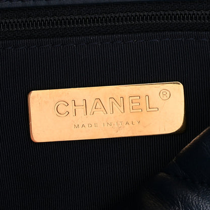 Chanel Goatskin Quilted Medium Chanel 19 Flap Navy Blue 6 of 10