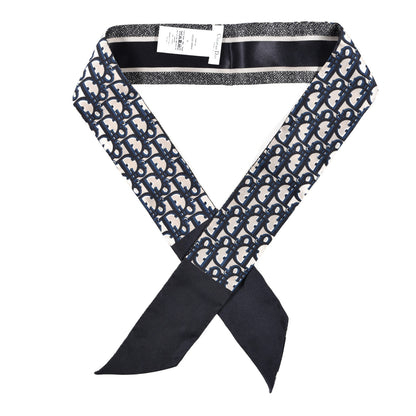 Christian Dior Silk Oblique Mitzah Scarf Blue 1 of 4