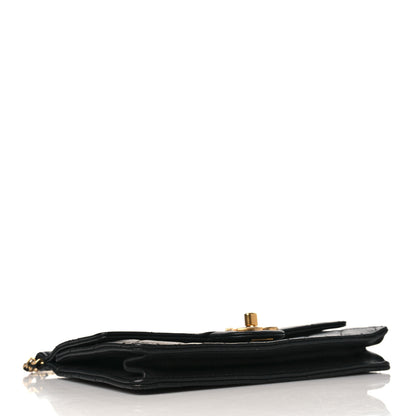 Chanel Lambskin Quilted Large Pearl Chain Flap Bag Black 4 of 10