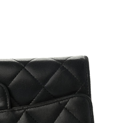 Chanel Lambskin Quilted Large Flap Wallet Black 9 of 14