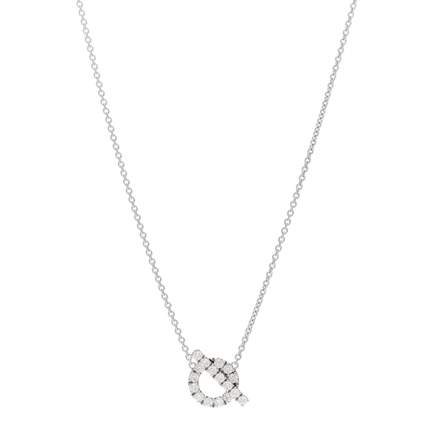 18K White Gold Diamond Finesse Pendant Necklace