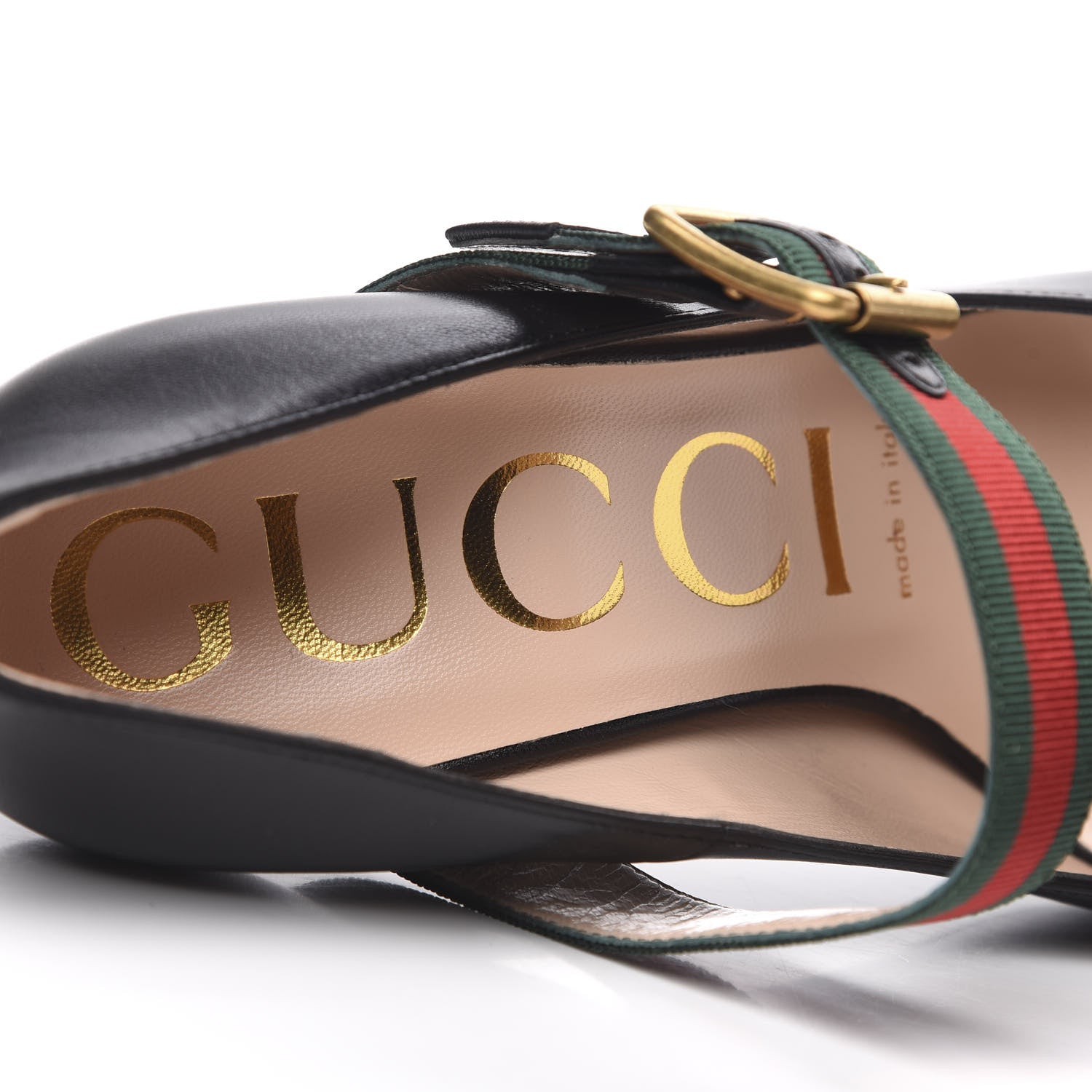 Gucci Malaga Kid Sylvie High Heel Pumps 36.5 Black 7 of 10