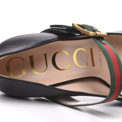 Gucci Malaga Kid Sylvie High Heel Pumps 36.5 Black 7 of 10