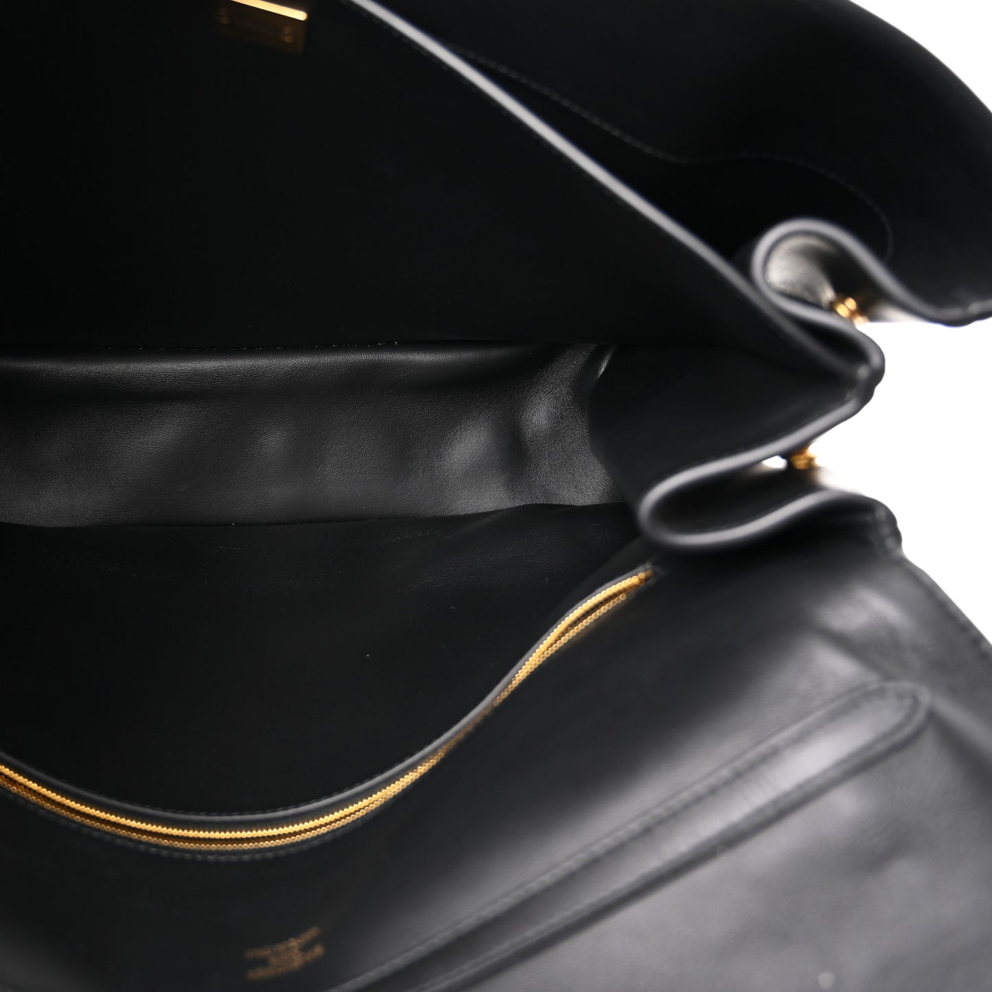 Smooth Calfskin Large Rodeo Top Handle Handbag Black