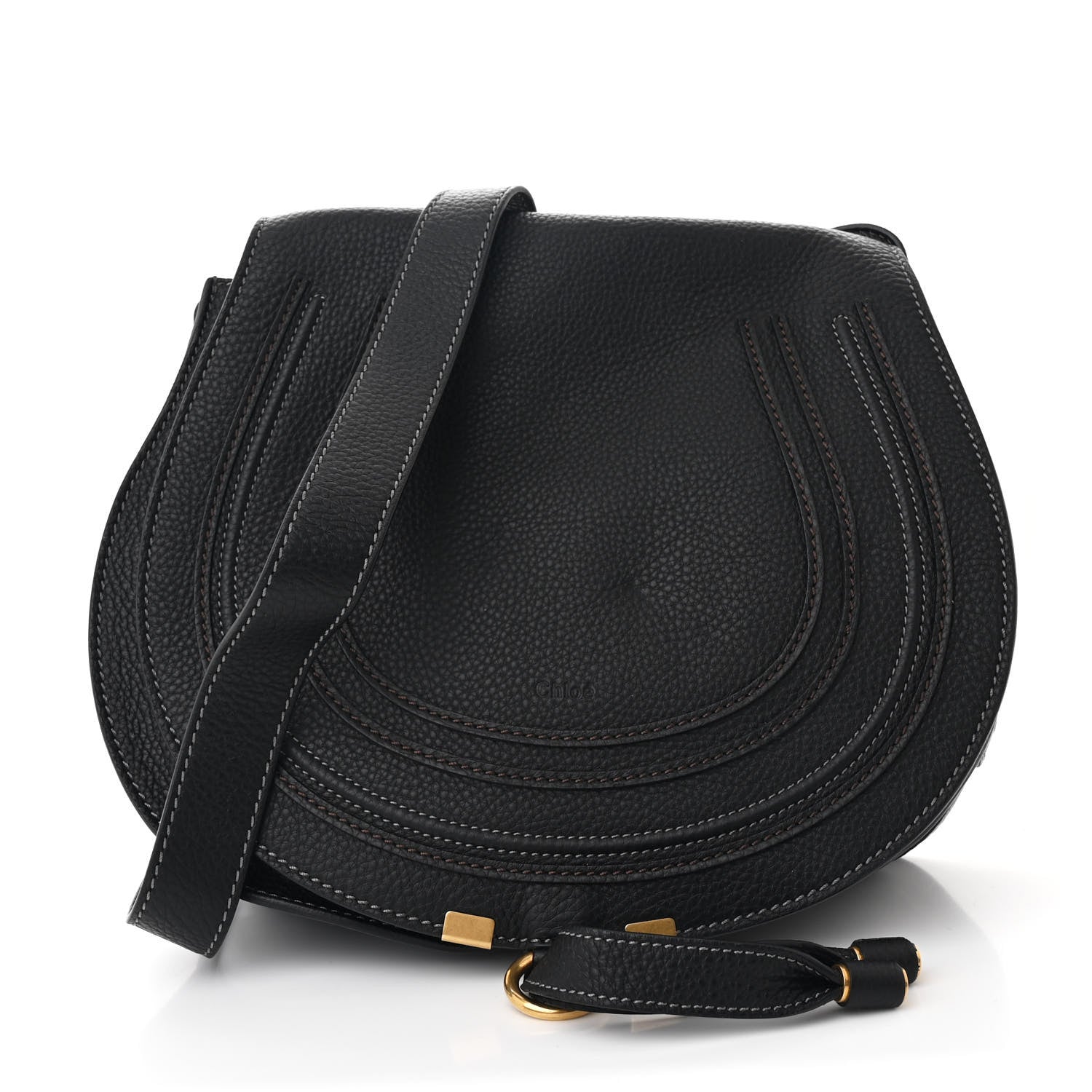 Chloe Calfskin Medium Marcie Round Crossbody Bag Black 1 of 13