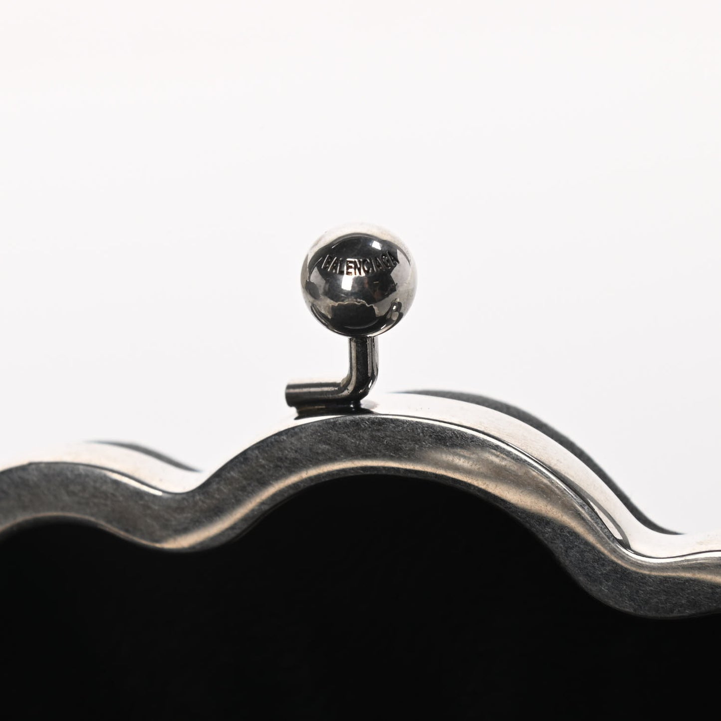 Satin Pearl Shell Clutch Bag Black
