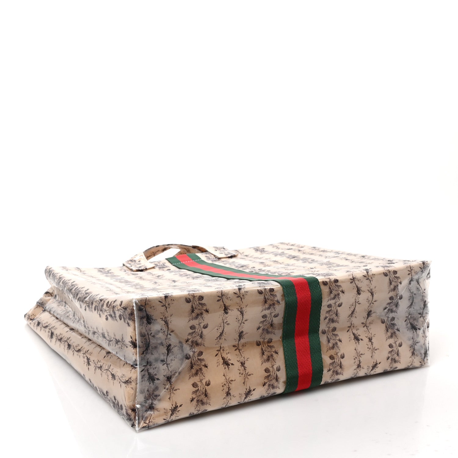 Gucci X COME DE GARCONS Plastic Web Floral Paper Shopper Tote 4 of 9