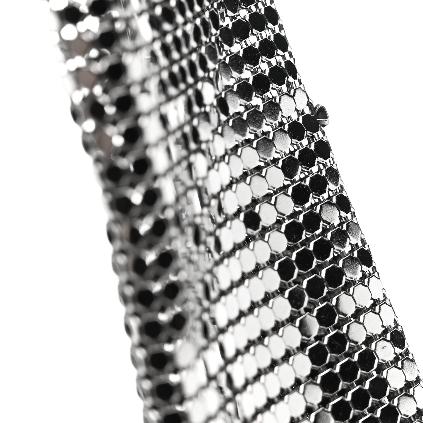 Lambskin Small Chain Mail Hobo Black