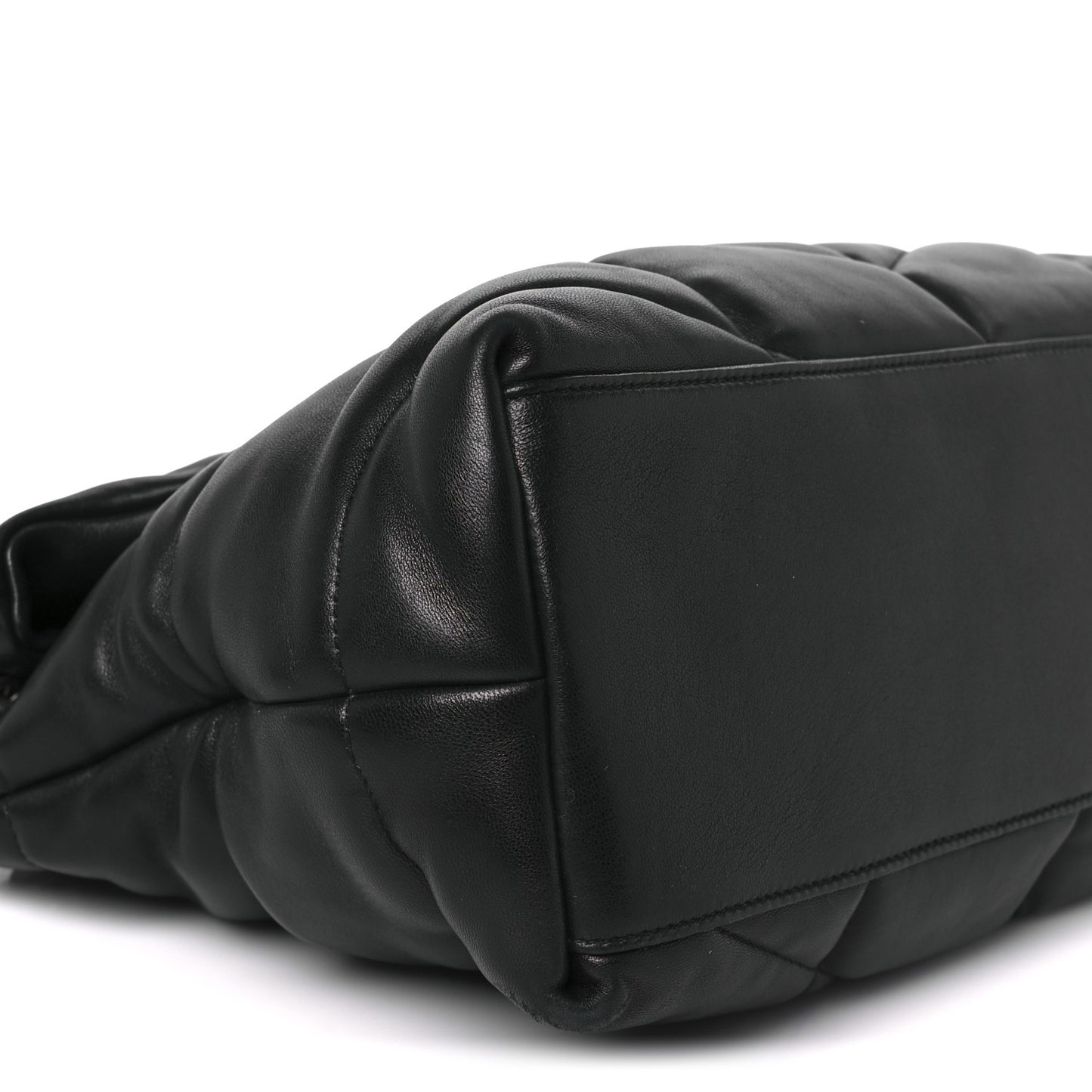 Lambskin Quilted Medium Loulou Puffer Monogram Chain Satchel Black