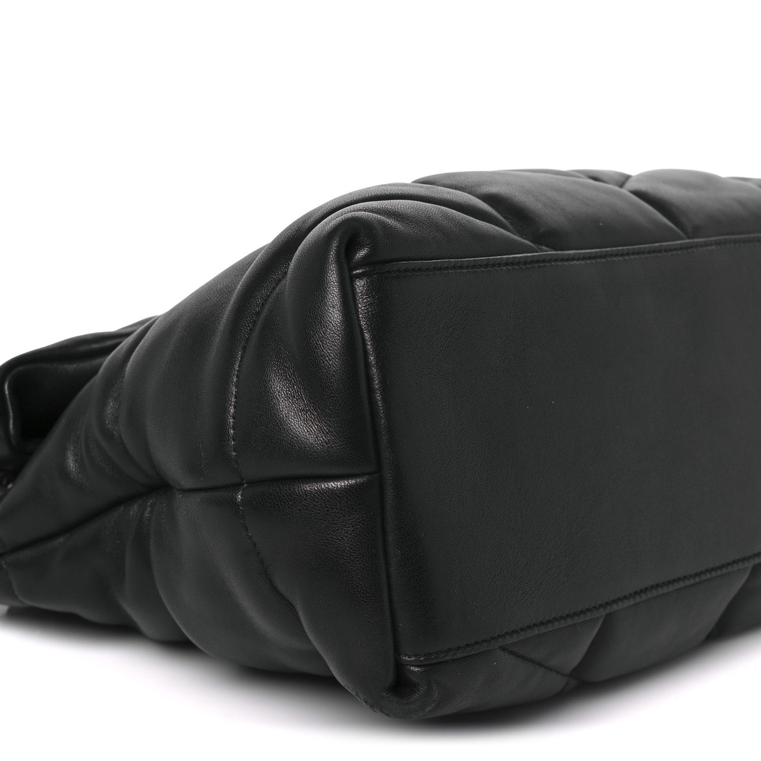 Saint Laurent Lambskin Quilted Medium Loulou Puffer Monogram Chain Satchel Black 10 of 12