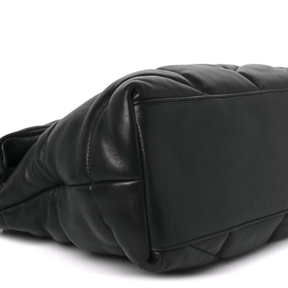 Saint Laurent Lambskin Quilted Medium Loulou Puffer Monogram Chain Satchel Black 10 of 12