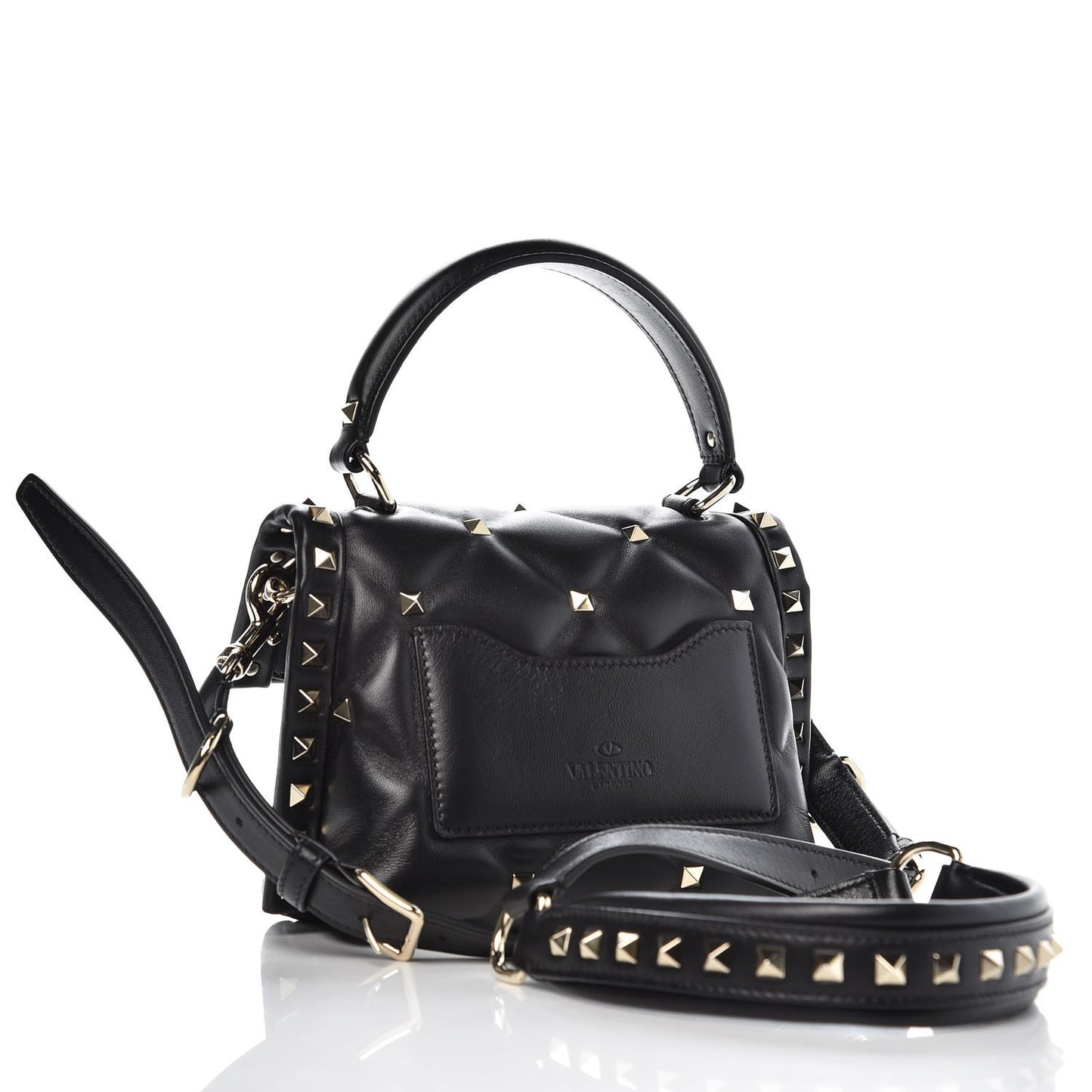Nappa Mini Candystud Top Handle Bag Black