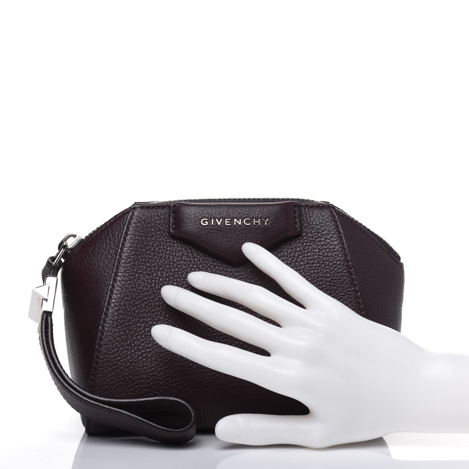 Givenchy Sugar Goatskin Small Antigona Beauty Wristlet Oxblood 2 of 13