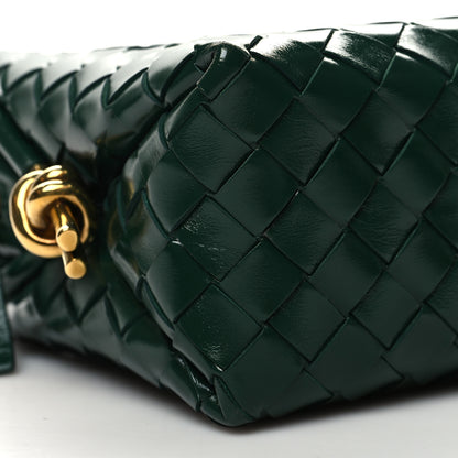 Bottega Veneta Polished Patent Intrecciato Knot Small Loop Camera Bag Raintree 8 of 9
