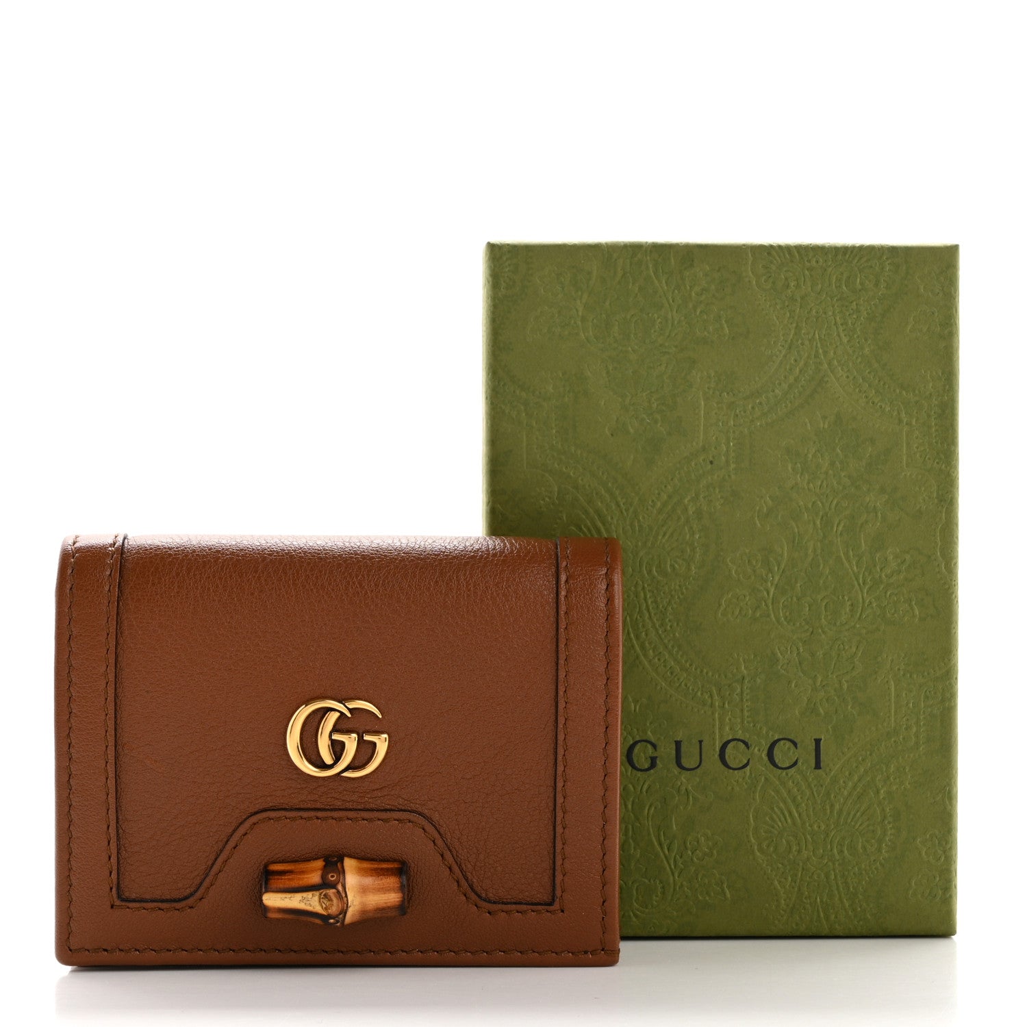 Gucci Wonka Grain Calfskin Diana Card Case Wallet Cuir 9 of 9