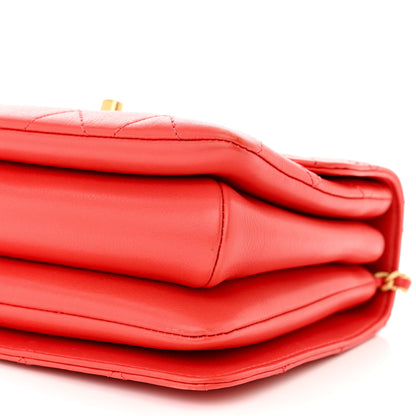 Chanel Calfskin Quilted Metal Small Top Handle Envelope Flap Red 10 of 12