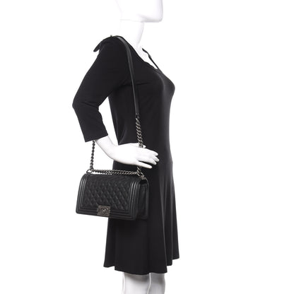 Chanel Caviar Quilted Medium Boy Flap Black 2 of 11