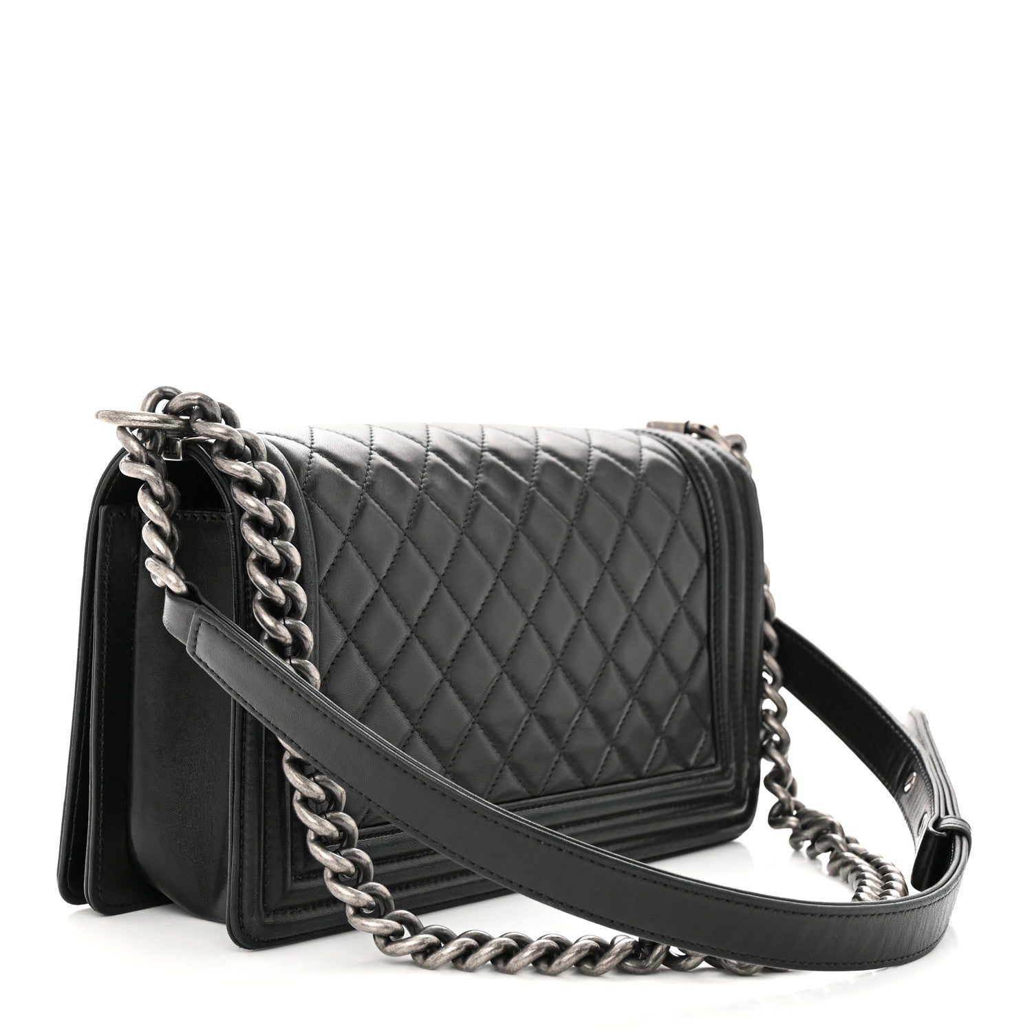 Chanel Lambskin Quilted Medium Boy Flap Black 3 of 11