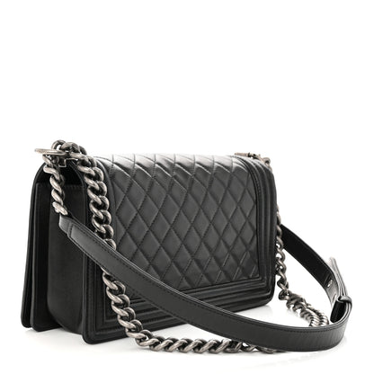 Chanel Lambskin Quilted Medium Boy Flap Black 3 of 11