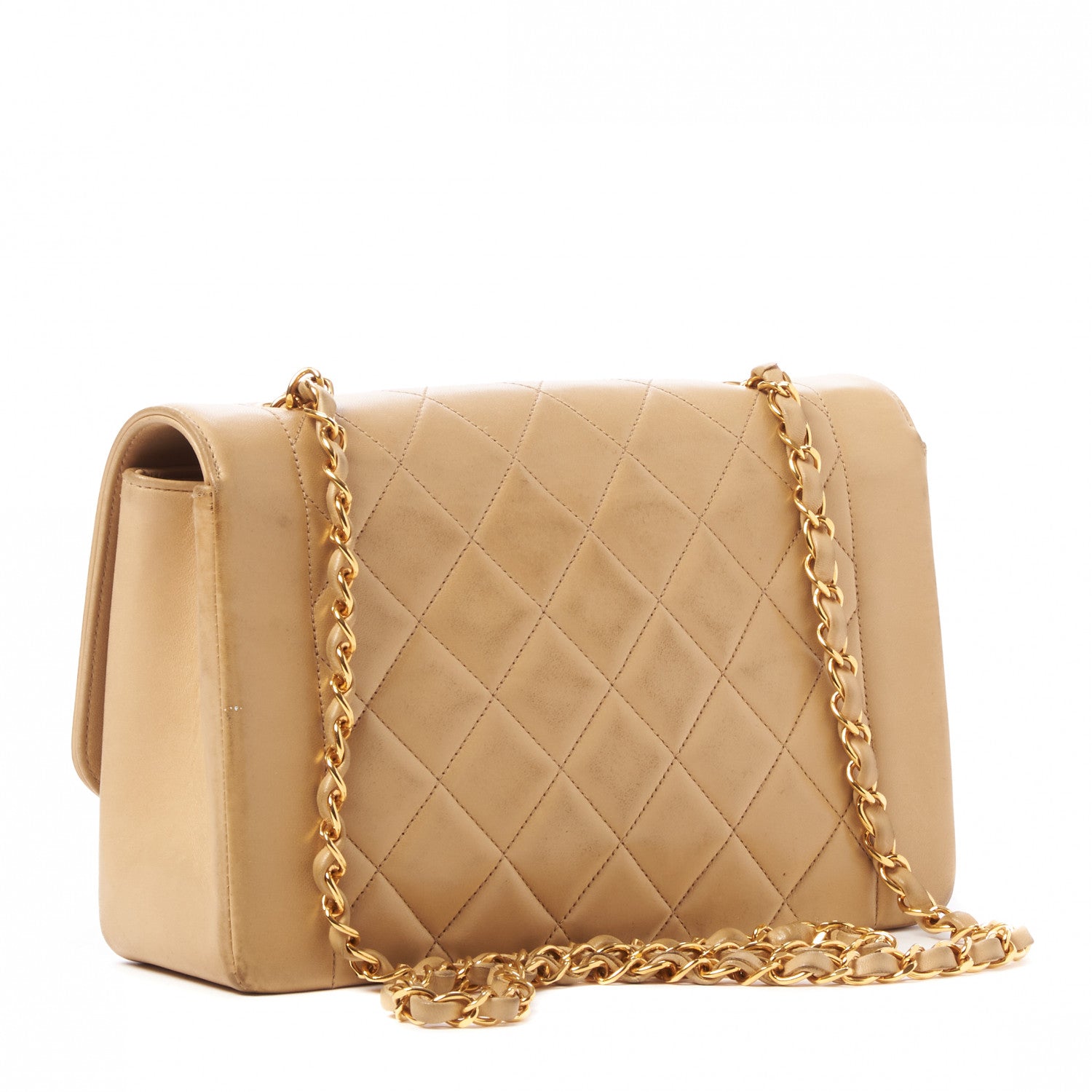 Chanel Lambskin Quilted Medium Single Flap Beige 2 of 9