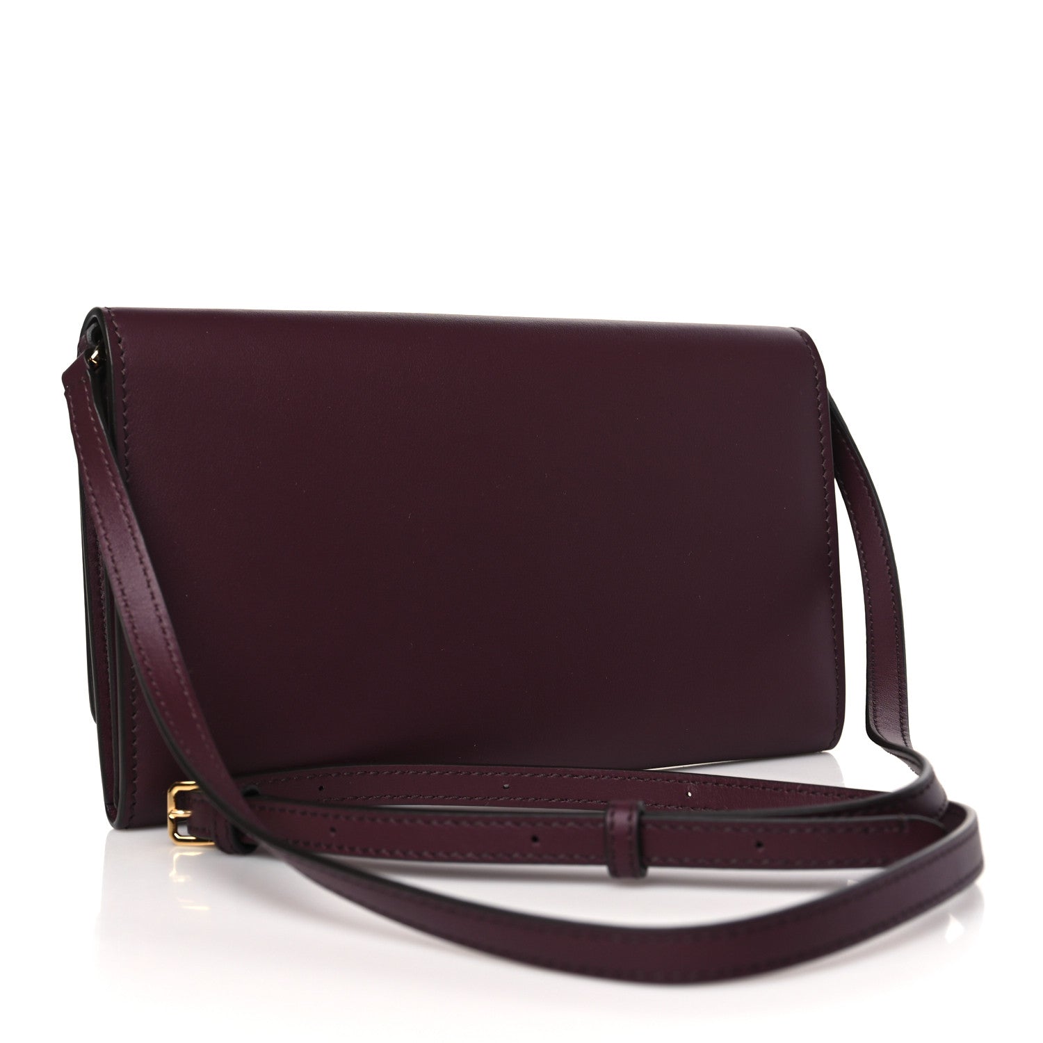 Burberry Calfskin Logo Hazelmere Wallet With Detachable Strap Deep Maroon 3 of 8