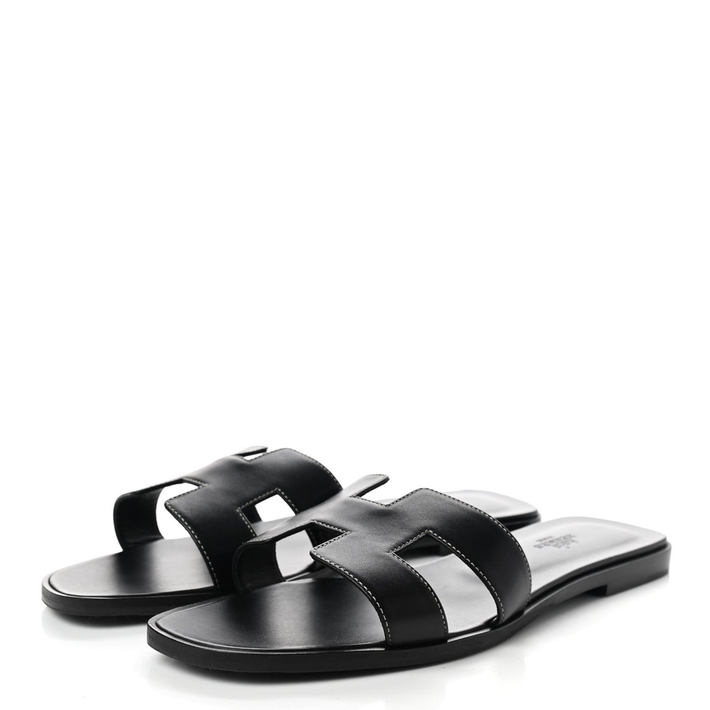 Box Calfskin Oran Sandals 41 Black