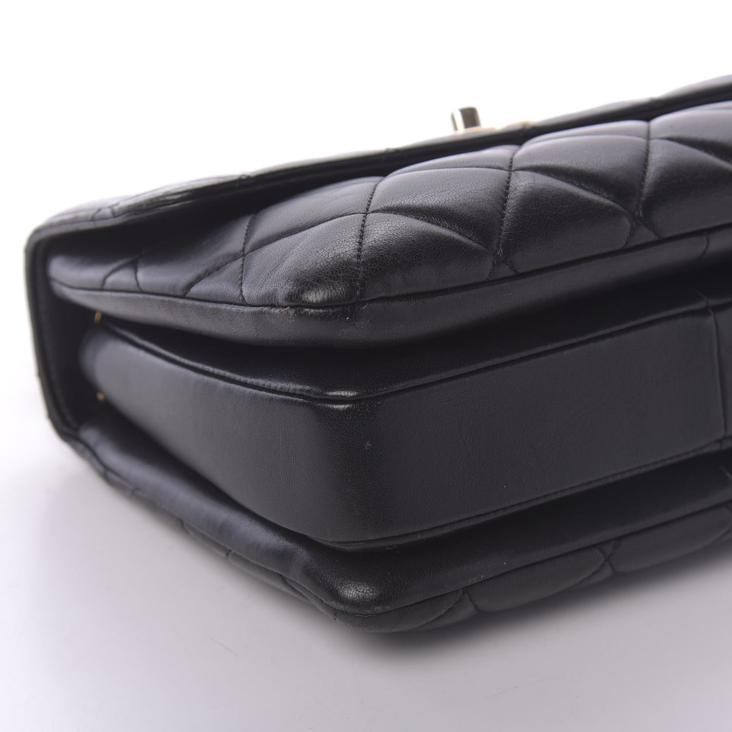 Lambskin Quilted Small Trendy CC Dual Handle Flap Bag Black