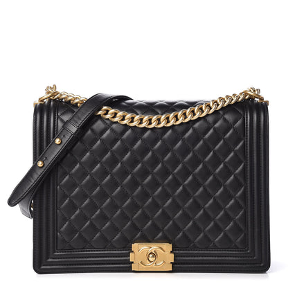 Chanel Lambskin Quilted Large Boy Flap Black 1 of 17
