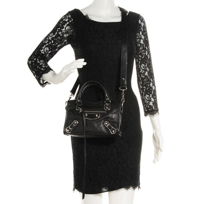 Balenciaga Chevre Silver Metallic Edge Hardware Mini City Black 8 of 15