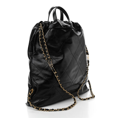 Chanel Shiny Calfskin Quilted Chanel 22 Backpack Black 3 of 10