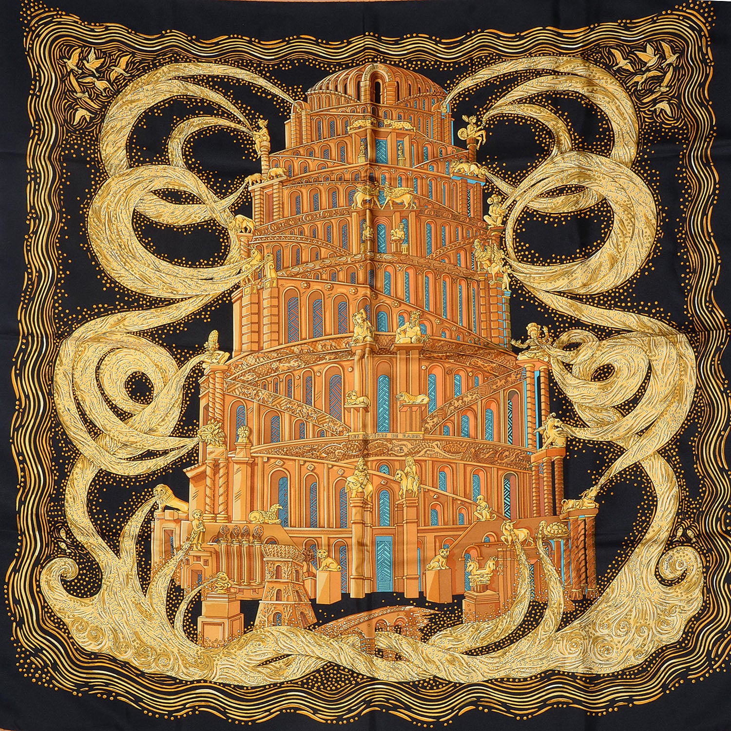 Hermes Silk Les Rivieres de Babel Scarf 90 1 of 5