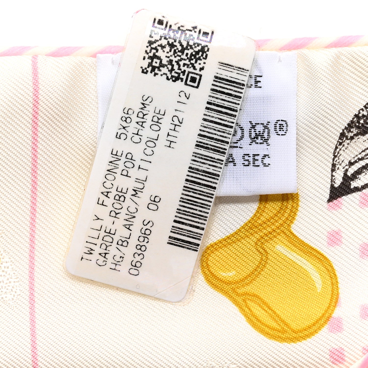 Hermes Silk Garde Robe Pop Charms Twilly White Multicolor 2 of 4
