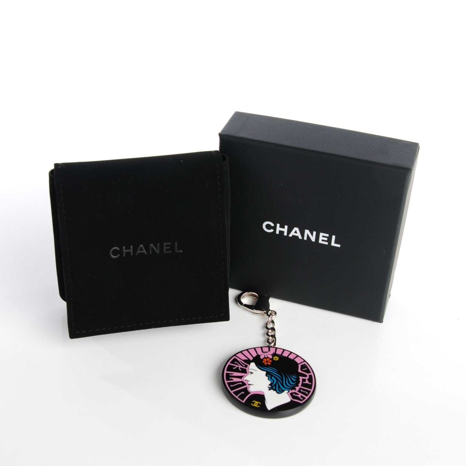 Chanel Resin Coco Mademoiselle Bag Charm Black Pink Blue 3 of 3